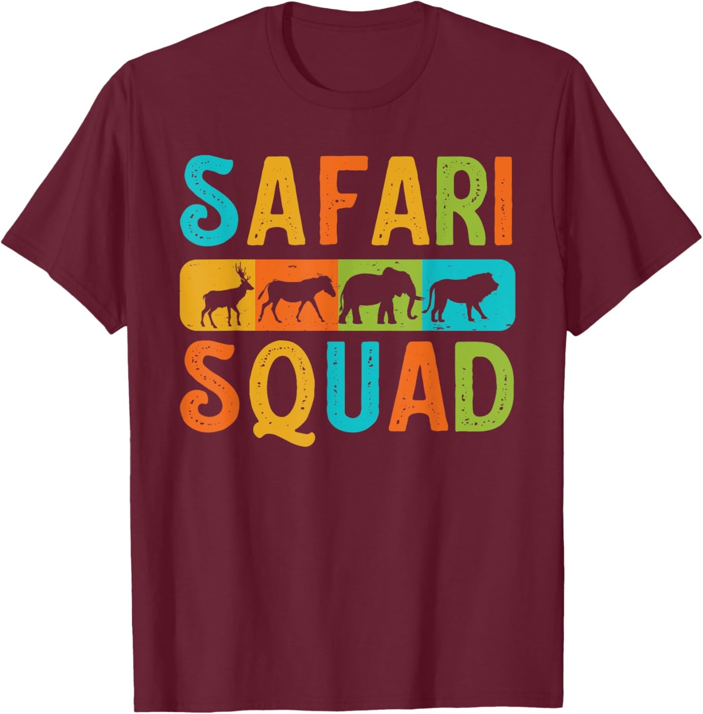 Safari Squad African Animal Lover Family Vacation Trip T-Shirt - T-Shirt | Maroon