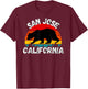 Retro San Jose California Apparel T-Shirt - T-Shirt | Maroon