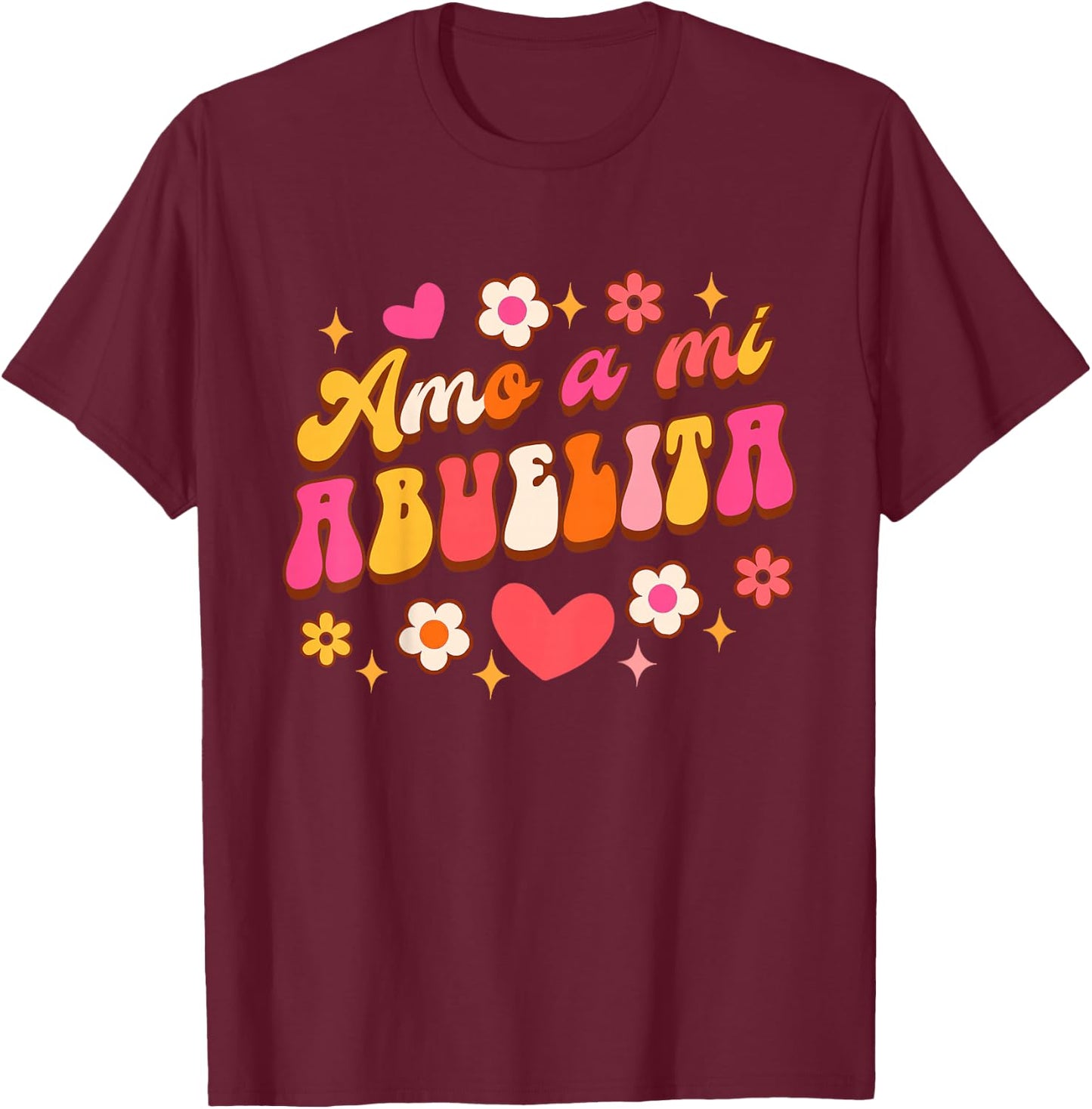 Kids Funny Spanish Grandma Mother’s Day Amo A Mi Abuelita T-Shirt - T-Shirt | Maroon