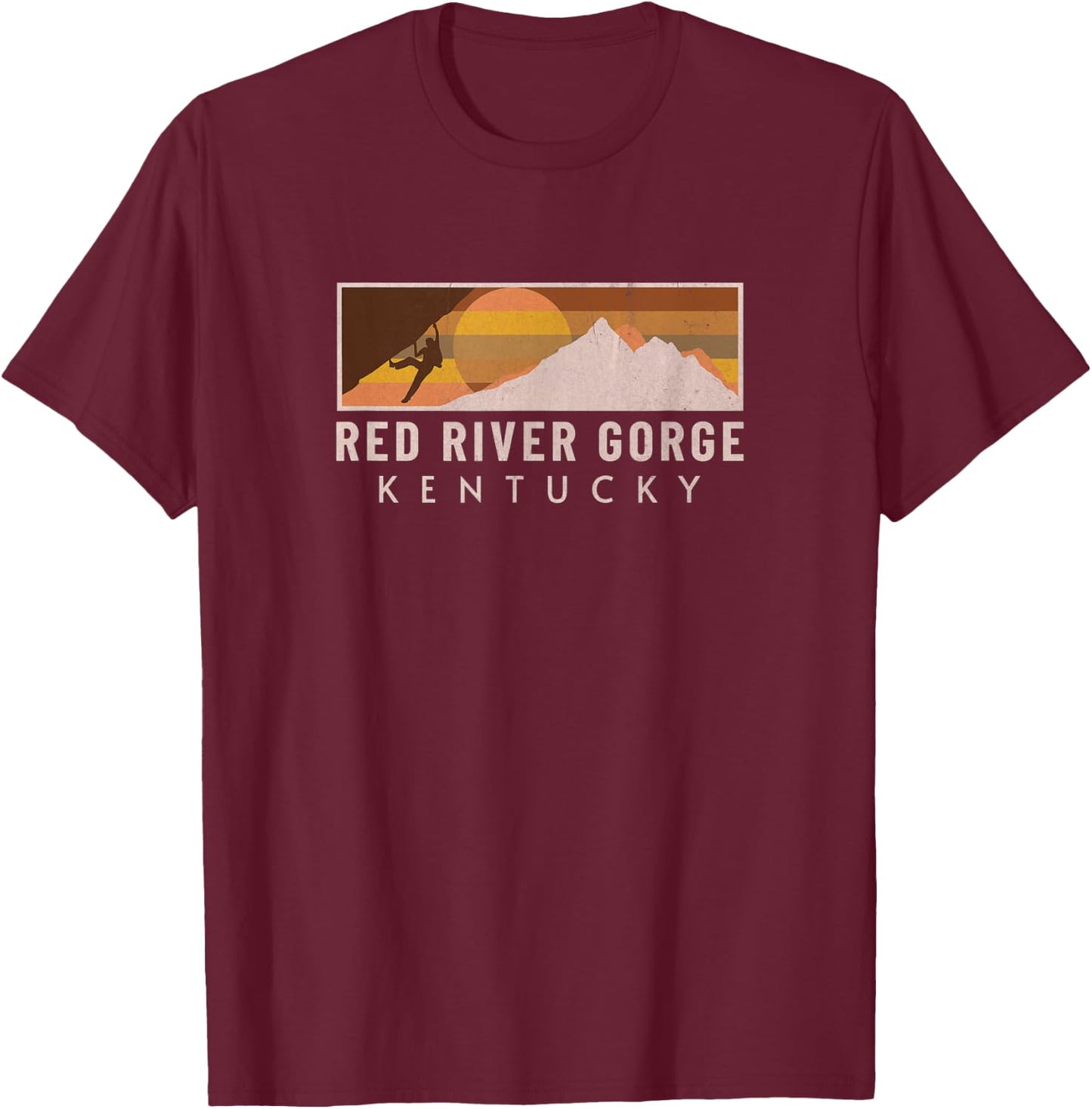 Red River Gorge Rock Climbing Boulderer Mountain Climber T-Shirt - T-Shirt | Maroon
