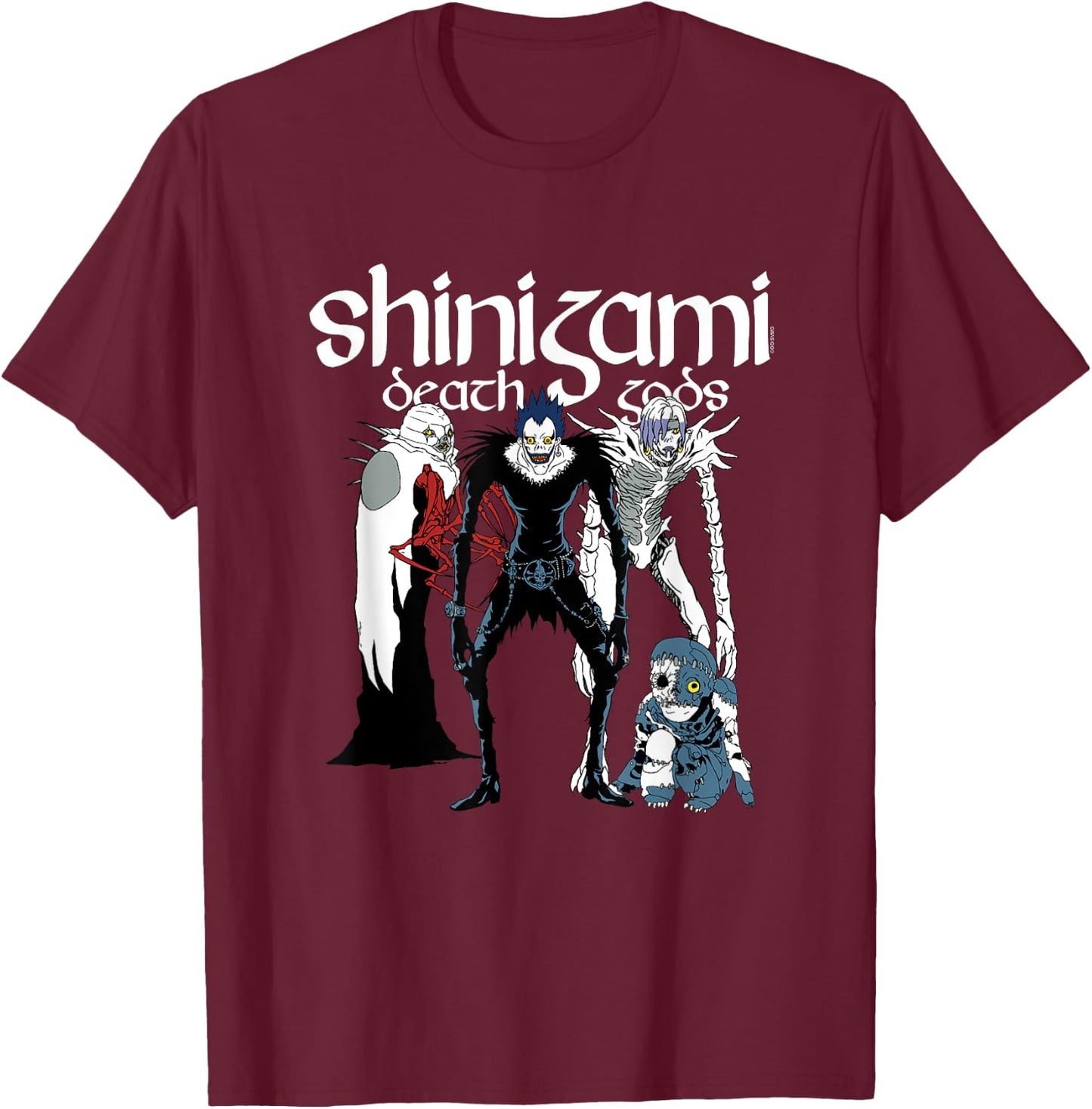 Death Note Shinigami Character Group Anime T-Shirt - T-Shirt | Maroon
