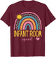 Daycare Provider Toddler Cute Infant Room Teacher Rainbow T-Shirt - T-Shirt | Maroon