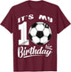 It's My 10th Birthday Soccer Player 10 Bday Party Team T-Shirt - T-Shirt | Maroon