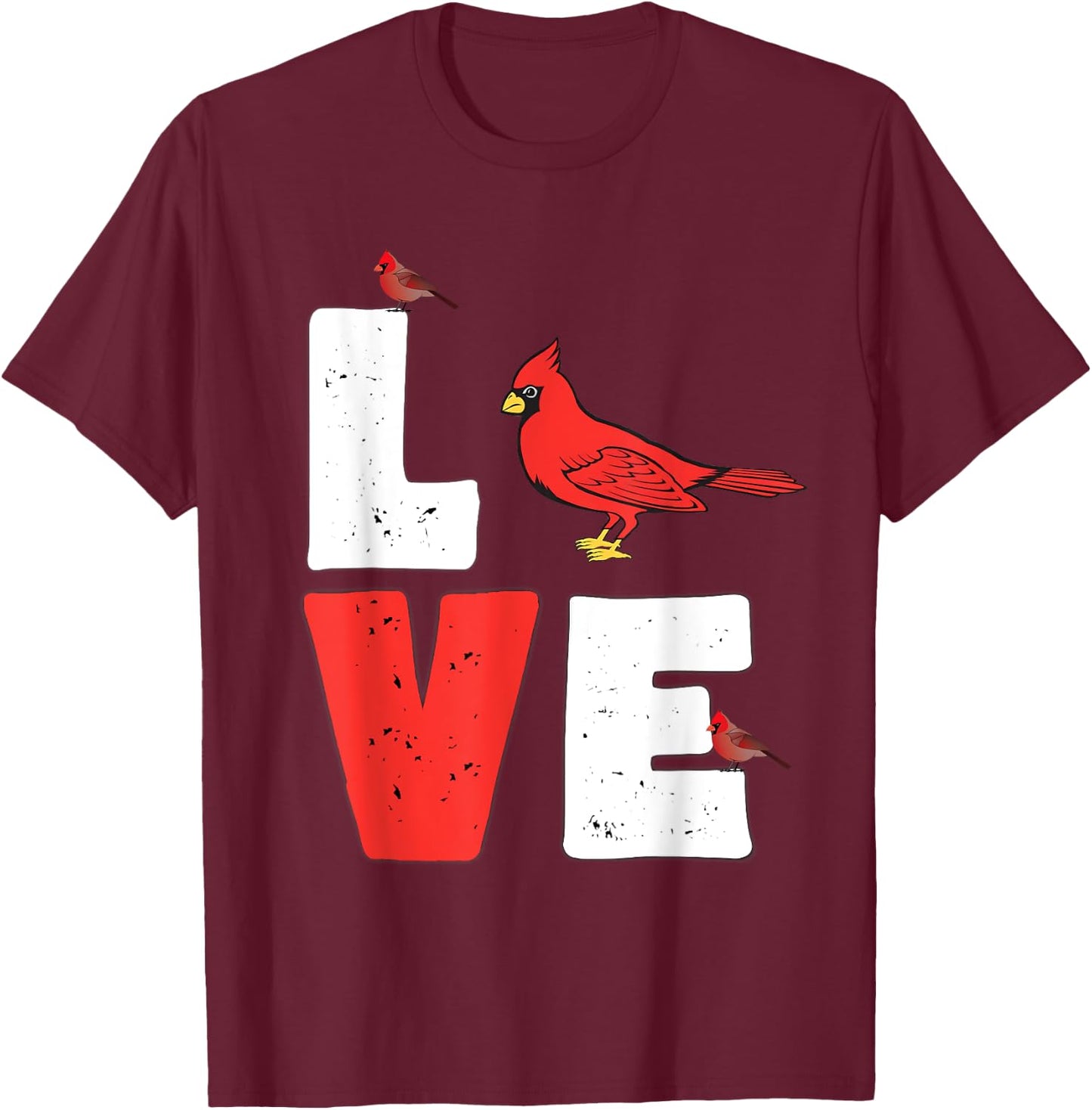 Love Cardinal women Shirt Cardinal Lover men, kids and girls T-Shirt - T-Shirt | Maroon