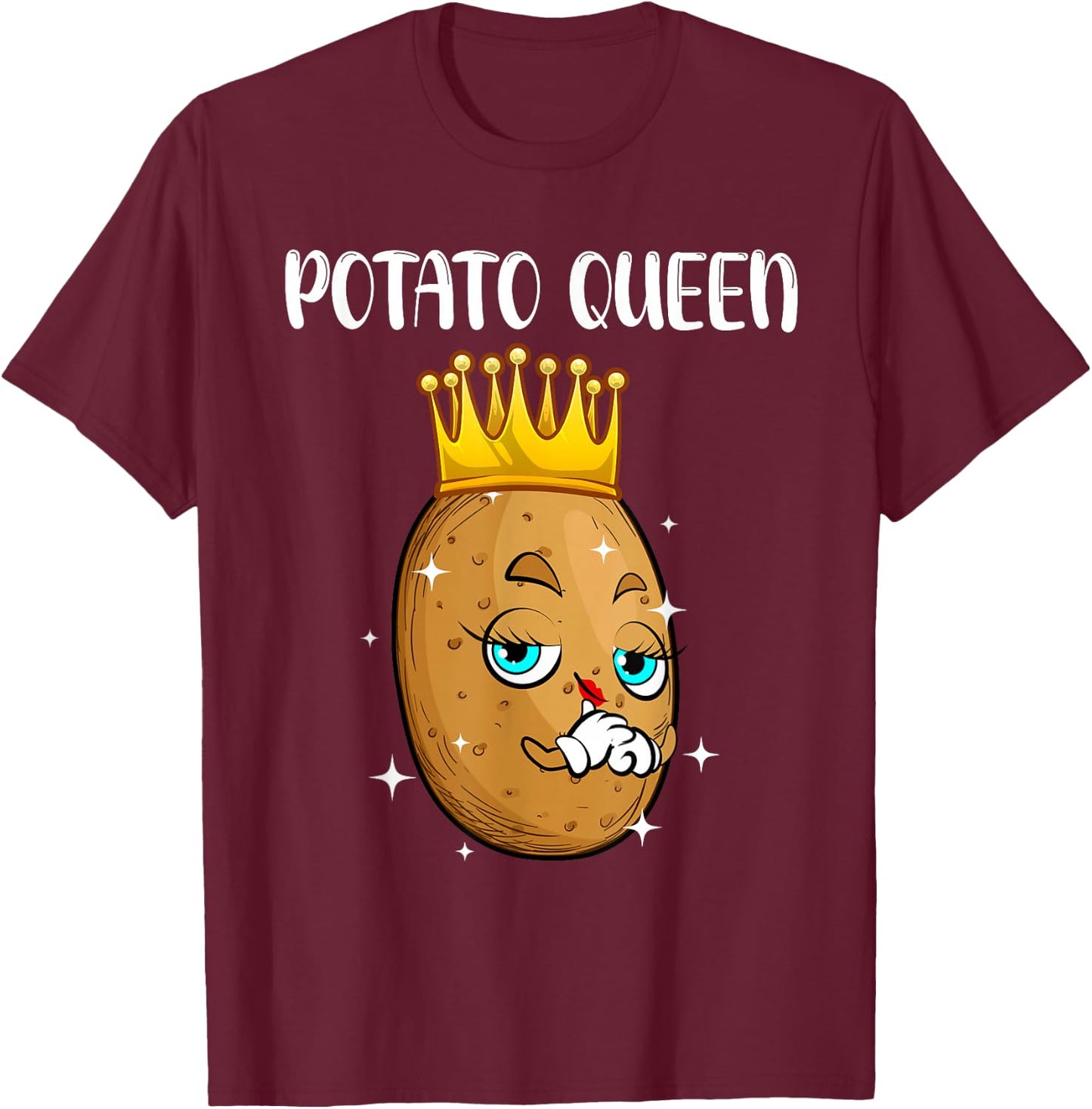 Best Potato Themed Gift Potato Accessories & Stuff Cute Potato Design Girls Vegetable Potato Lovers T-Shirt - T-Shirt | Maroon