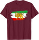 Iran and Iranian Flag Lion Persian T-Shirt - T-Shirt | Maroon