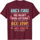 Groovy Retro Music Quotes She Wasn't Doing Anything T-Shirt - T-Shirt | Maroon