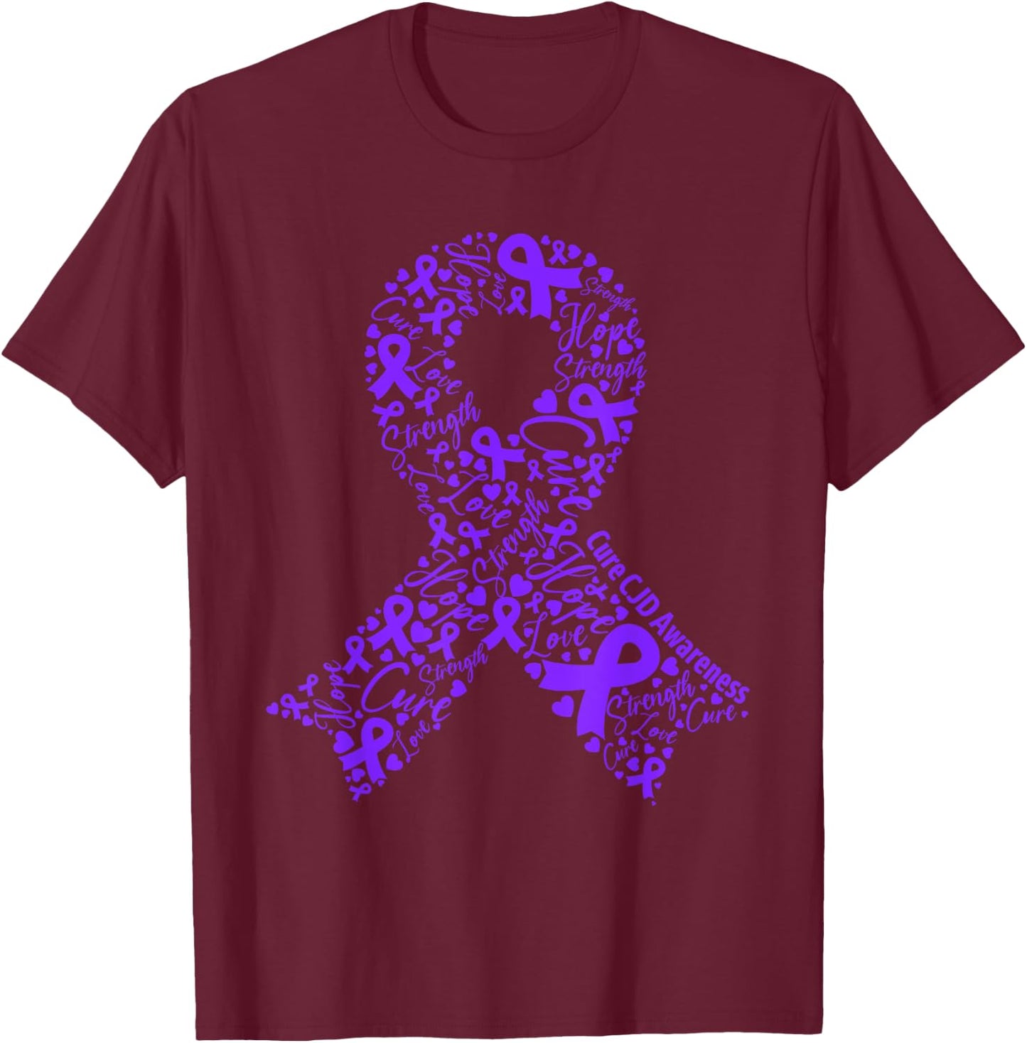 Cure CJD Warrior Awareness Survivor Fighter Supporter T-Shirt - T-Shirt | Maroon