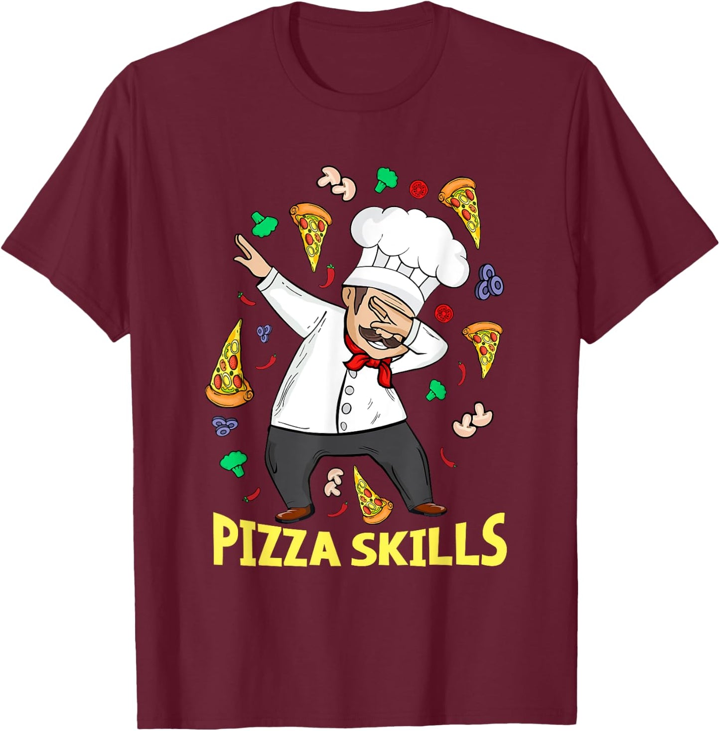 Pizza Chef Italian Pizza Lover Men Pizza T-Shirt - T-Shirt | Maroon
