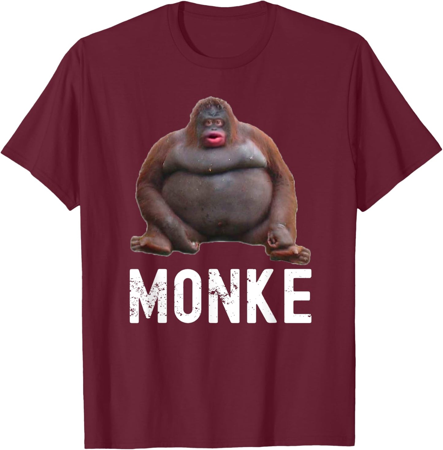 Uh Oh Stinky Monke Apparel Monkey Meme T-Shirt - T-Shirt | Maroon