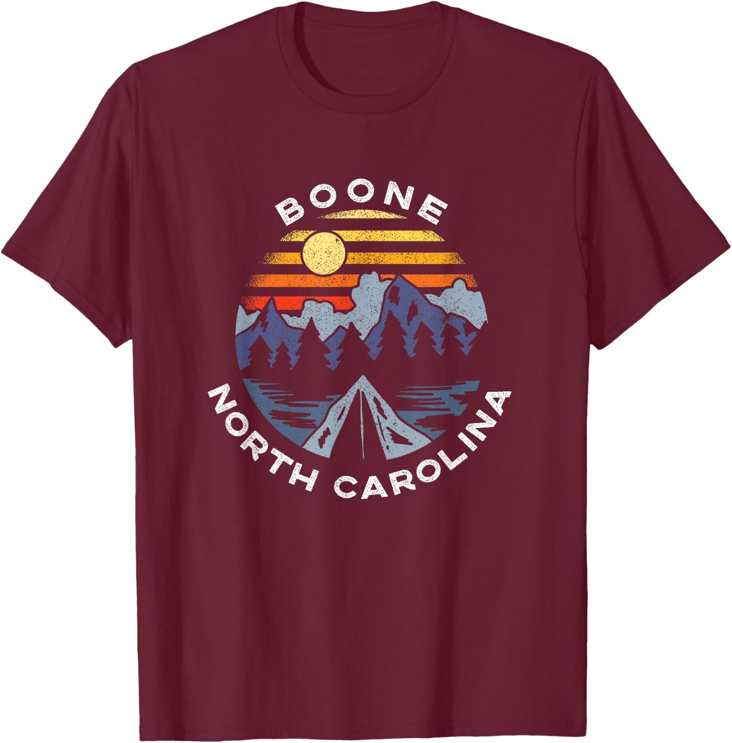 Boone North Carolina Mountains Vacation Souvenir T-Shirt - T-Shirt | Maroon