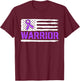 Warrior Flag Purple Support Pancreatic Cancer Awareness T-Shirt - T-Shirt | Maroon
