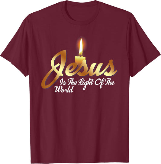 Jesus Is The Light Of The World Christian T-Shirt - T-Shirt | Maroon
