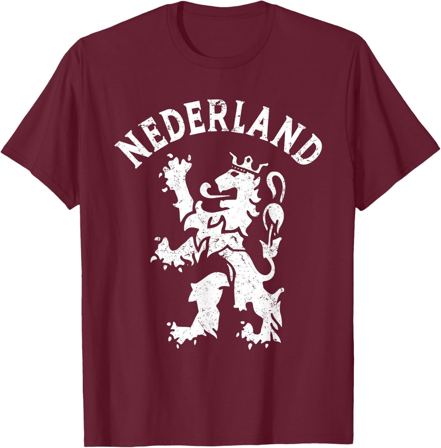Netherlands Retro Nederland Lion Holland Dutch T-Shirt - T-Shirt | Maroon