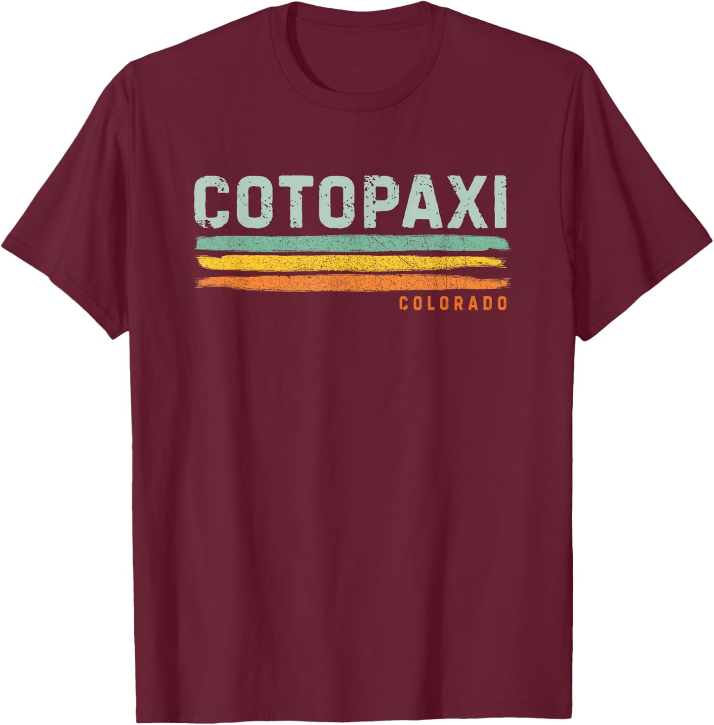 Vintage Stripes Cotopaxi CO T-Shirt - T-Shirt | Maroon
