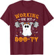 Funny Halloween Working On My Booty Workout Gym T-Shirt - T-Shirt | Maroon