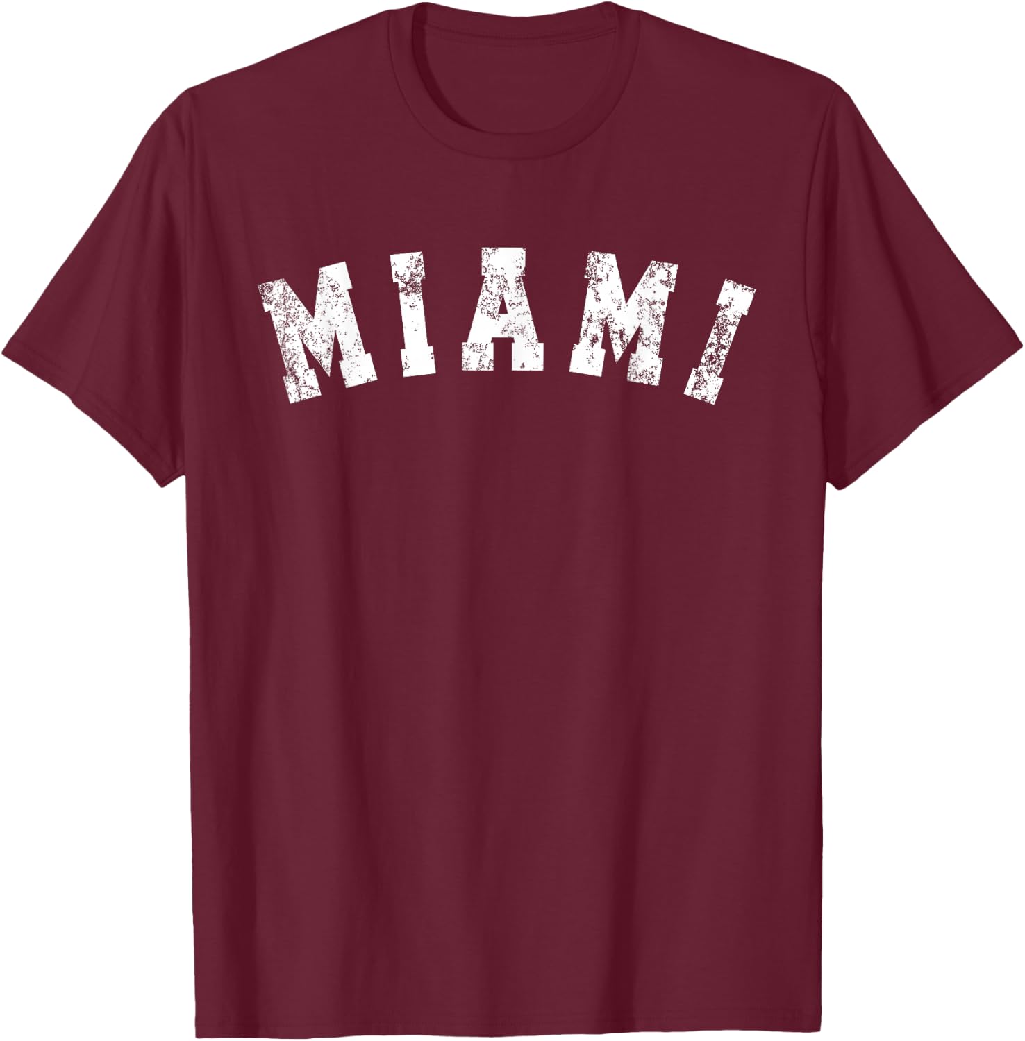 Vintage Miami Florida Retro Distressed T-Shirt - T-Shirt | Maroon