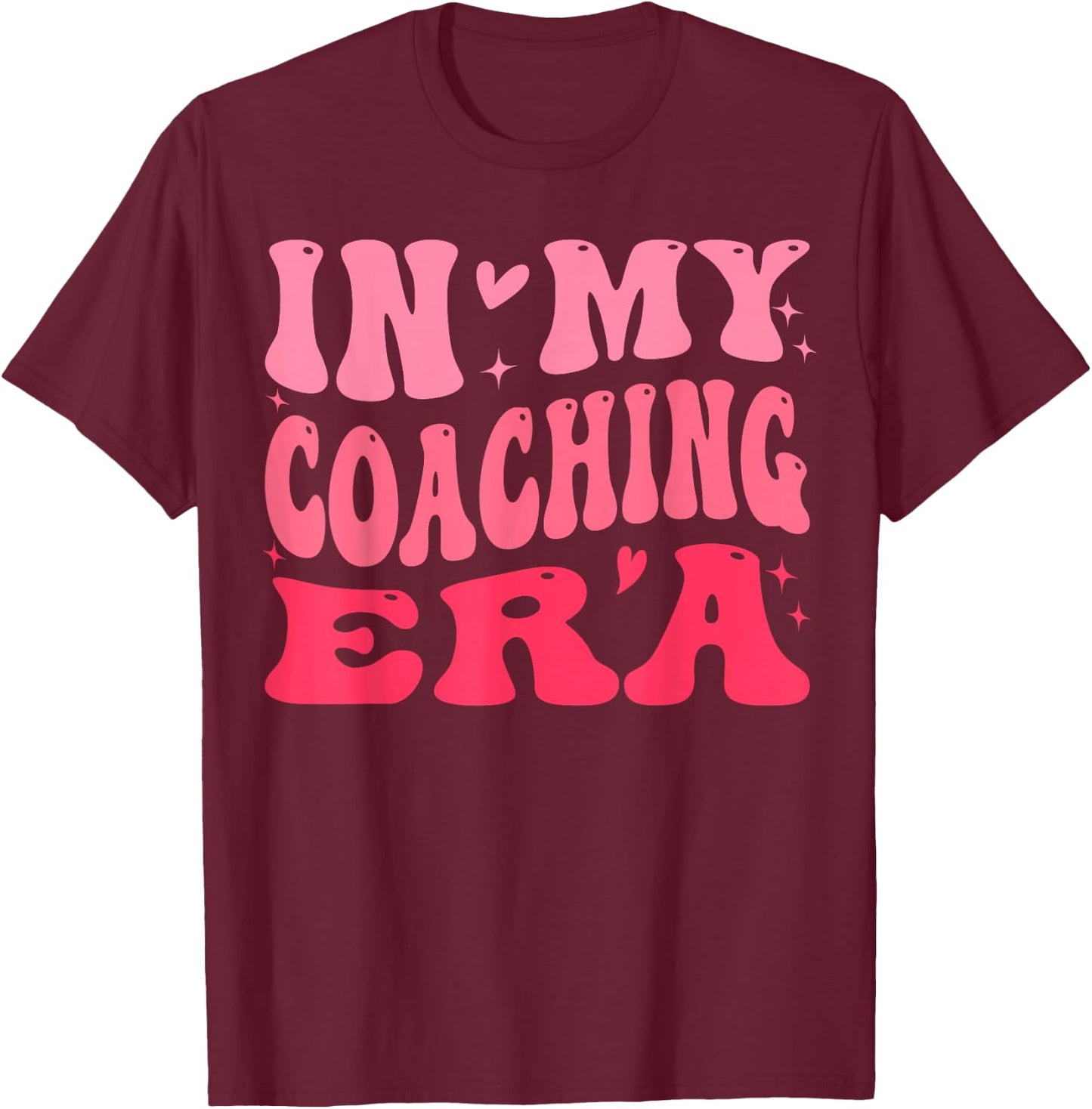 In My Coaching Era Groovy T-Shirt - T-Shirt | Maroon