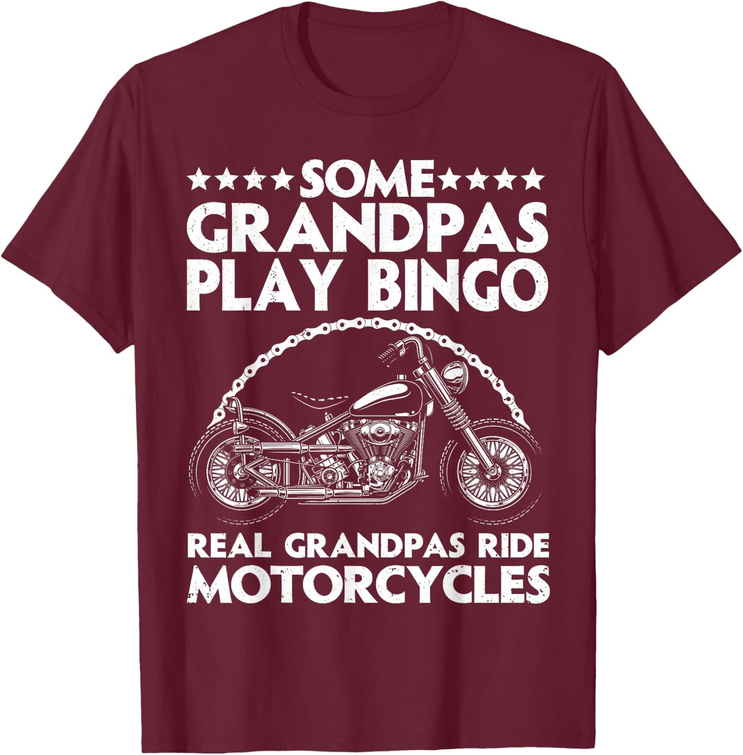 Funny Motorcycle For Grandpa Dad Motorcycle Lovers Riders T-Shirt - T-Shirt | Maroon