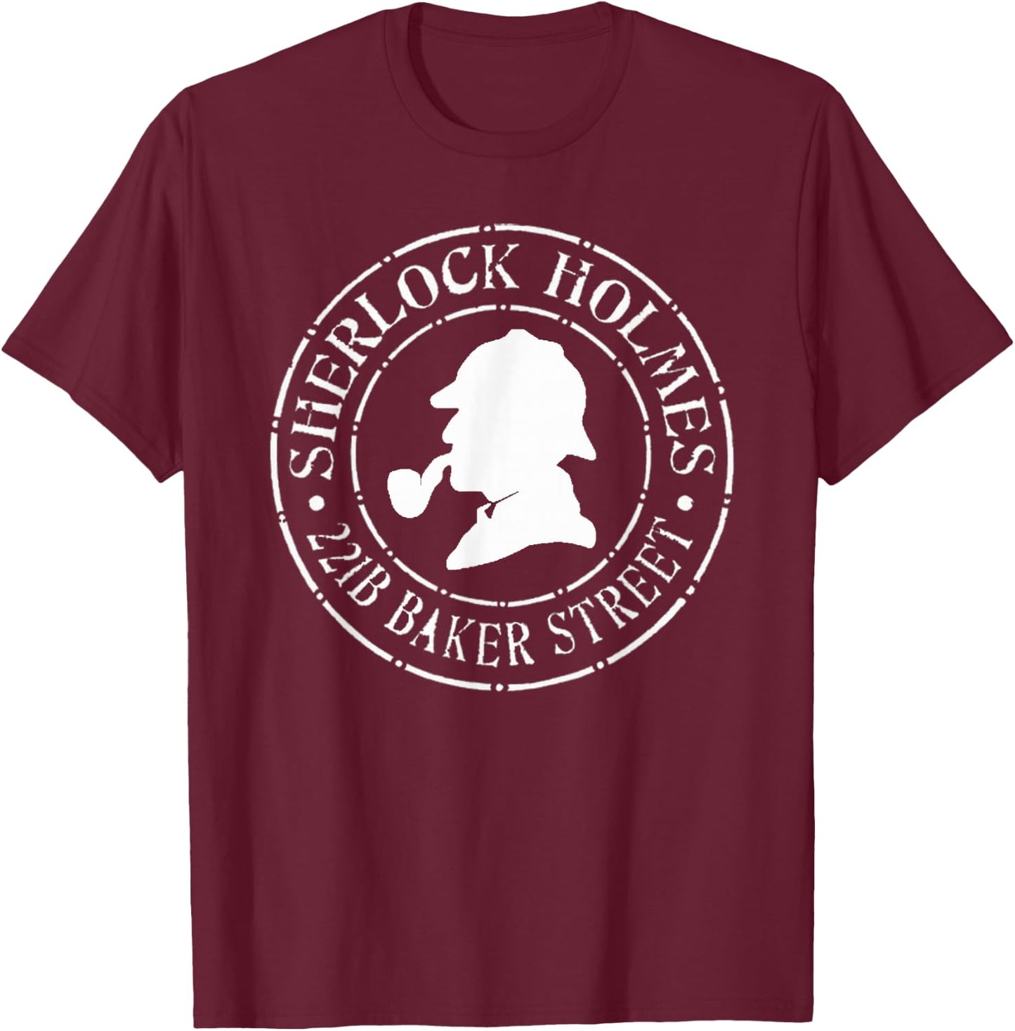 Sherlock Holmes Quotes 221B Baker St. British Detective T-Shirt - T-Shirt | Maroon