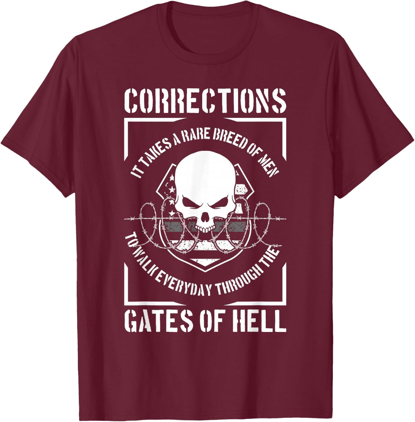 Correctional Officer Proud Corrections Officer T-Shirt - T-Shirt | Maroon