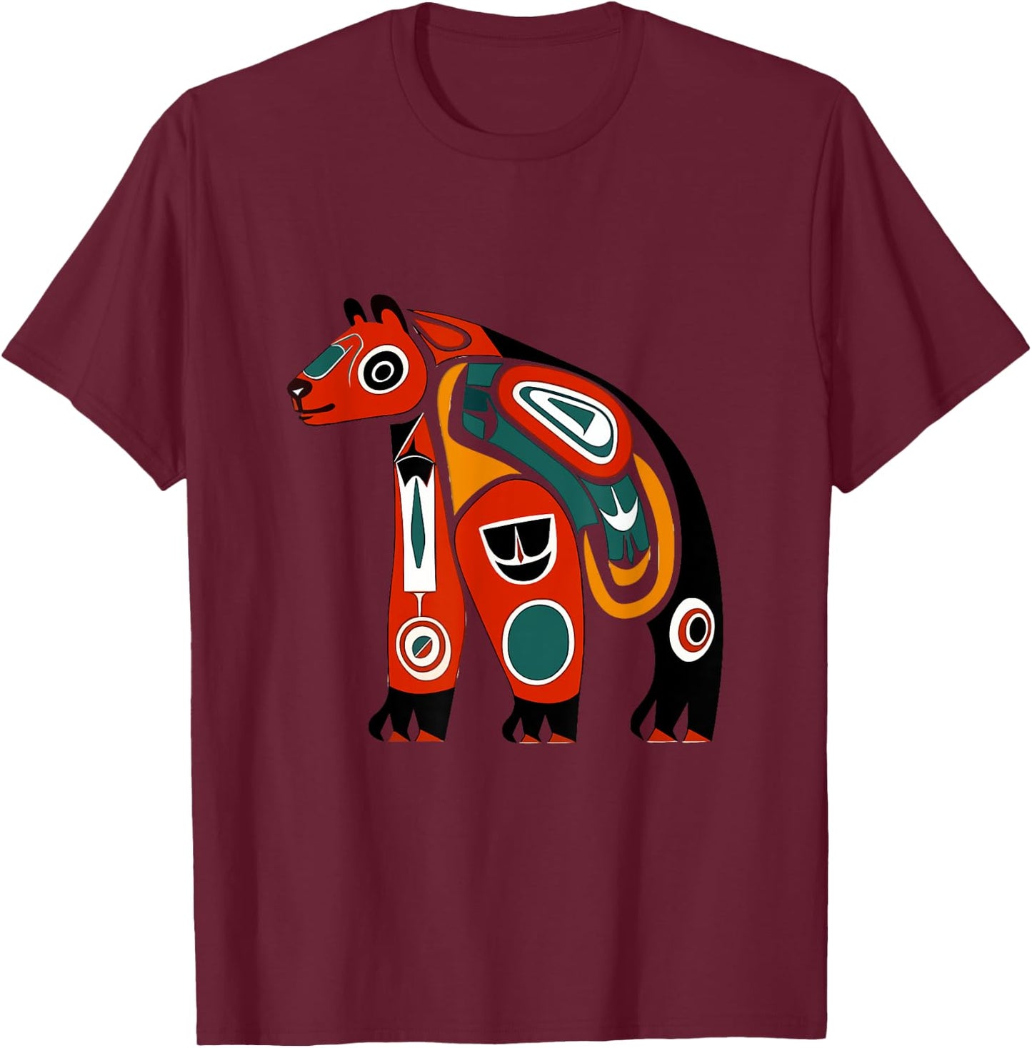 Bear Kachina Doll Native American Plains Style Hopi Art T-Shirt - T-Shirt | Maroon
