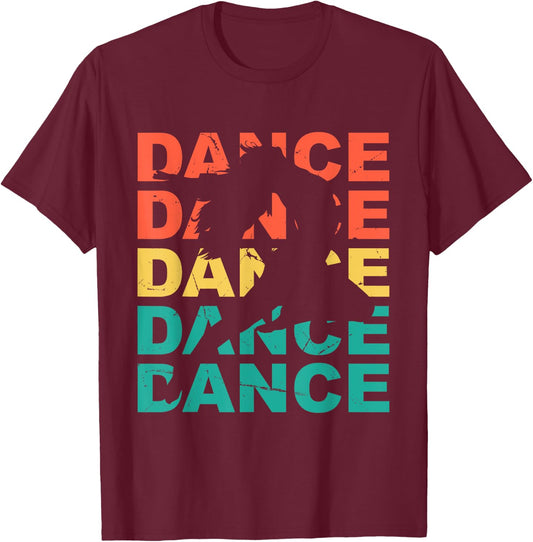 Retro Vintage Dancing For Dancers T-Shirt - T-Shirt | Maroon
