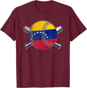 Venezuelan Baseball Sport Venezuela Baseball T-Shirt - T-Shirt | Maroon