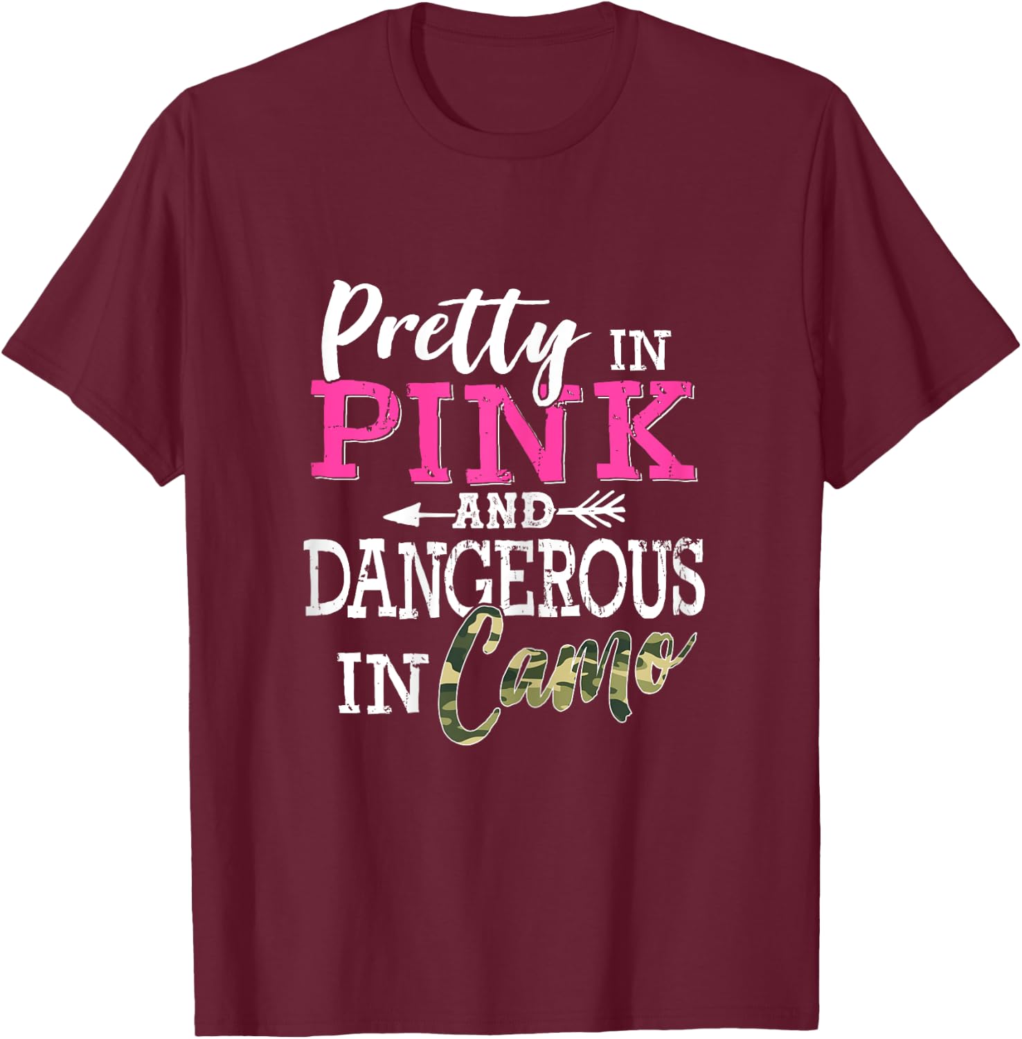 Camo Hunting Women Camouflage Hunting Lover Women Hunting T-Shirt - T-Shirt | Maroon