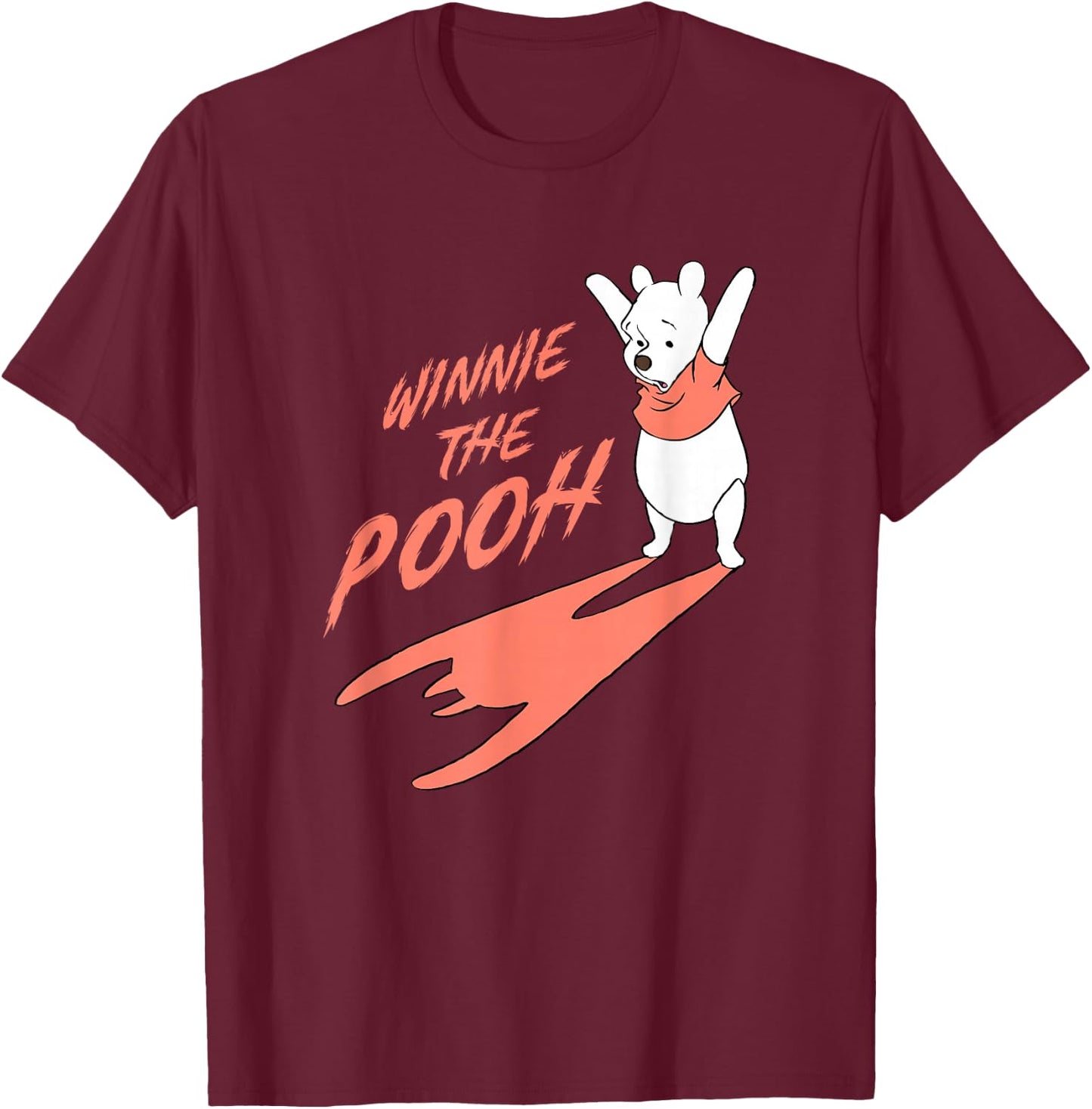 Disney Winnie The Pooh Halloween Casting Scary Shadow T-Shirt - T-Shirt | Maroon