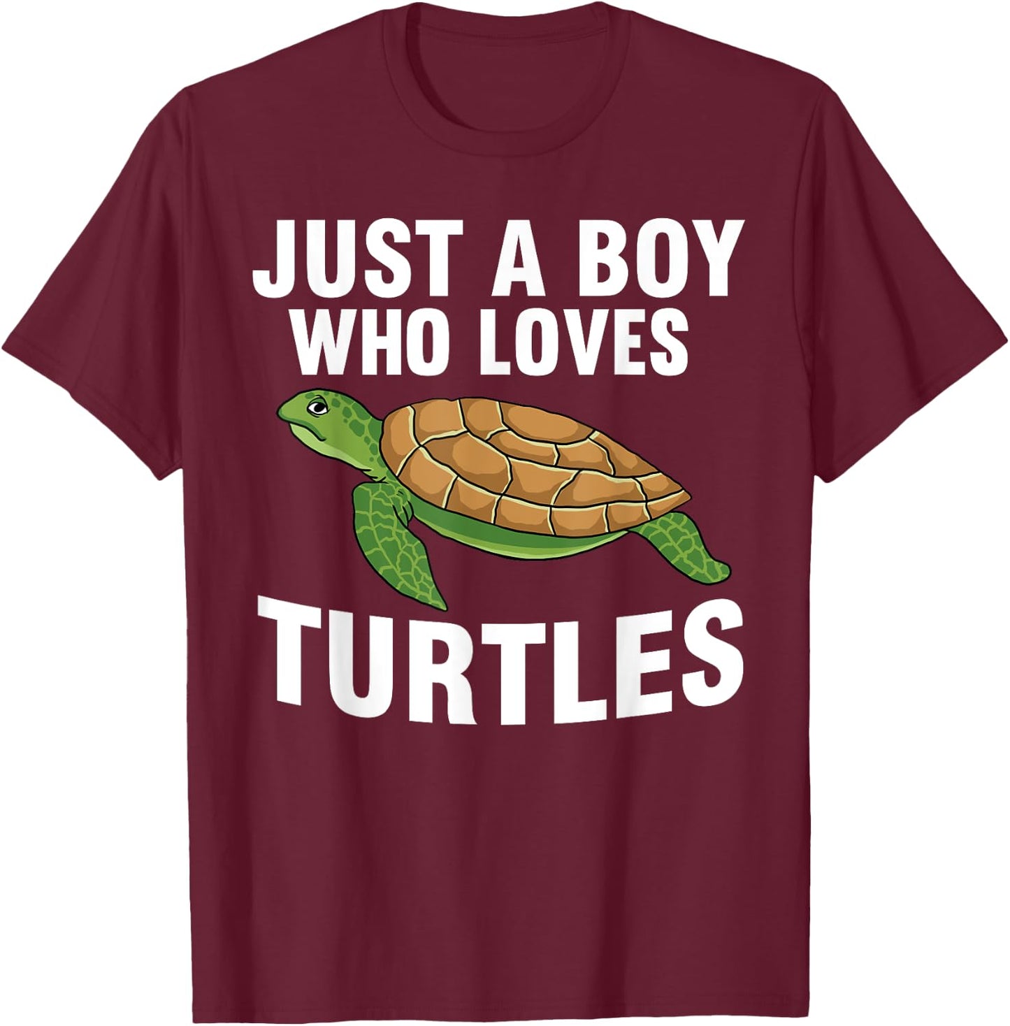 Cool Turtle Design Boys Kids Sea Turtle Animal Lover T-Shirt - T-Shirt | Maroon