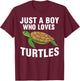 Cool Turtle Design Boys Kids Sea Turtle Animal Lover T-Shirt - T-Shirt | Maroon