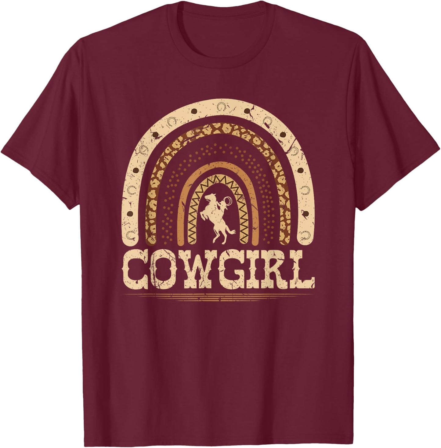 African American Cowgirl, Melanin Country Rainbow T-Shirt - T-Shirt | Maroon