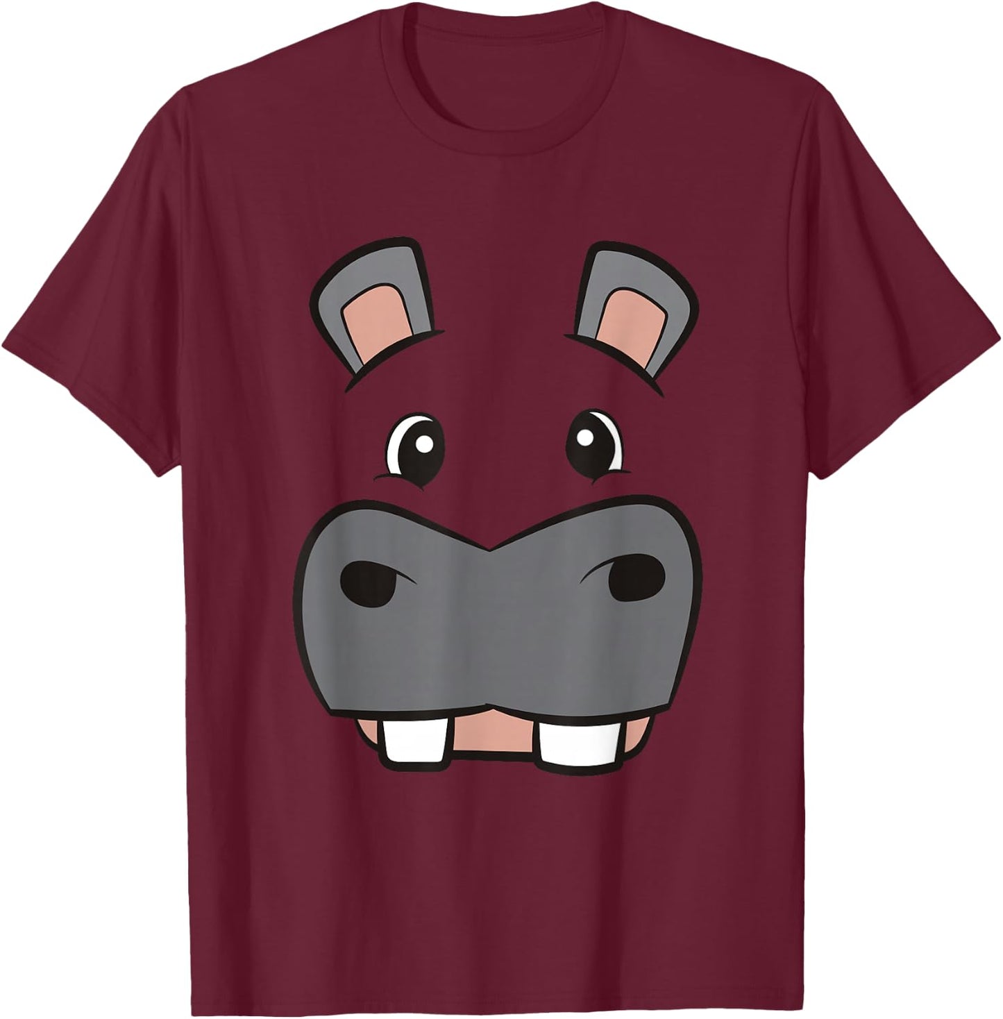 Lazy Animal Halloween Costumes Funny Hippo Costume Lazy Halloween Costume Hippopotamus T-Shirt - T-Shirt | Maroon