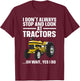 Best Tractor Art For Boys Men Women Cattle Tractor Farmer T-Shirt - T-Shirt | Maroon