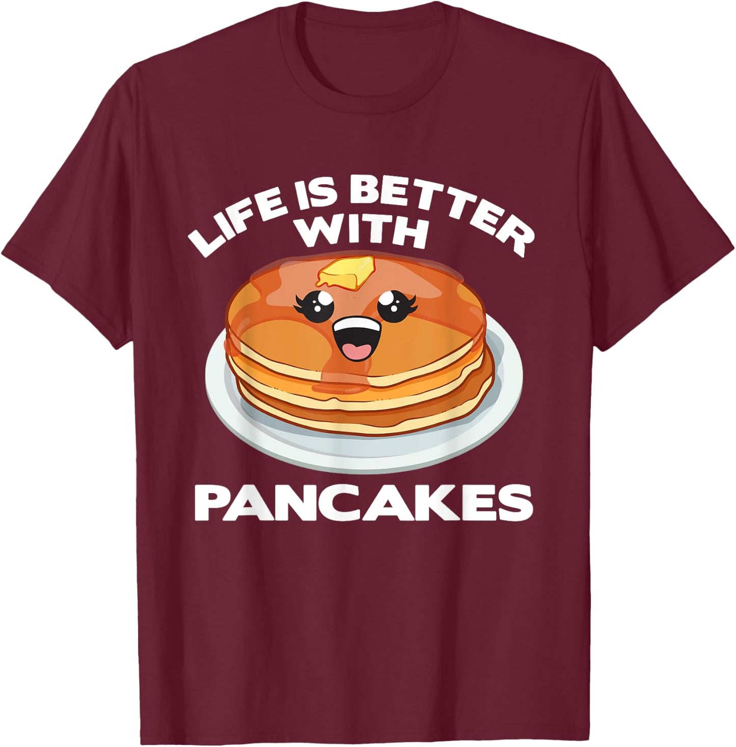 Cool Pancake Art Women Pancake Lovers Hotcake T-Shirt - T-Shirt | Maroon
