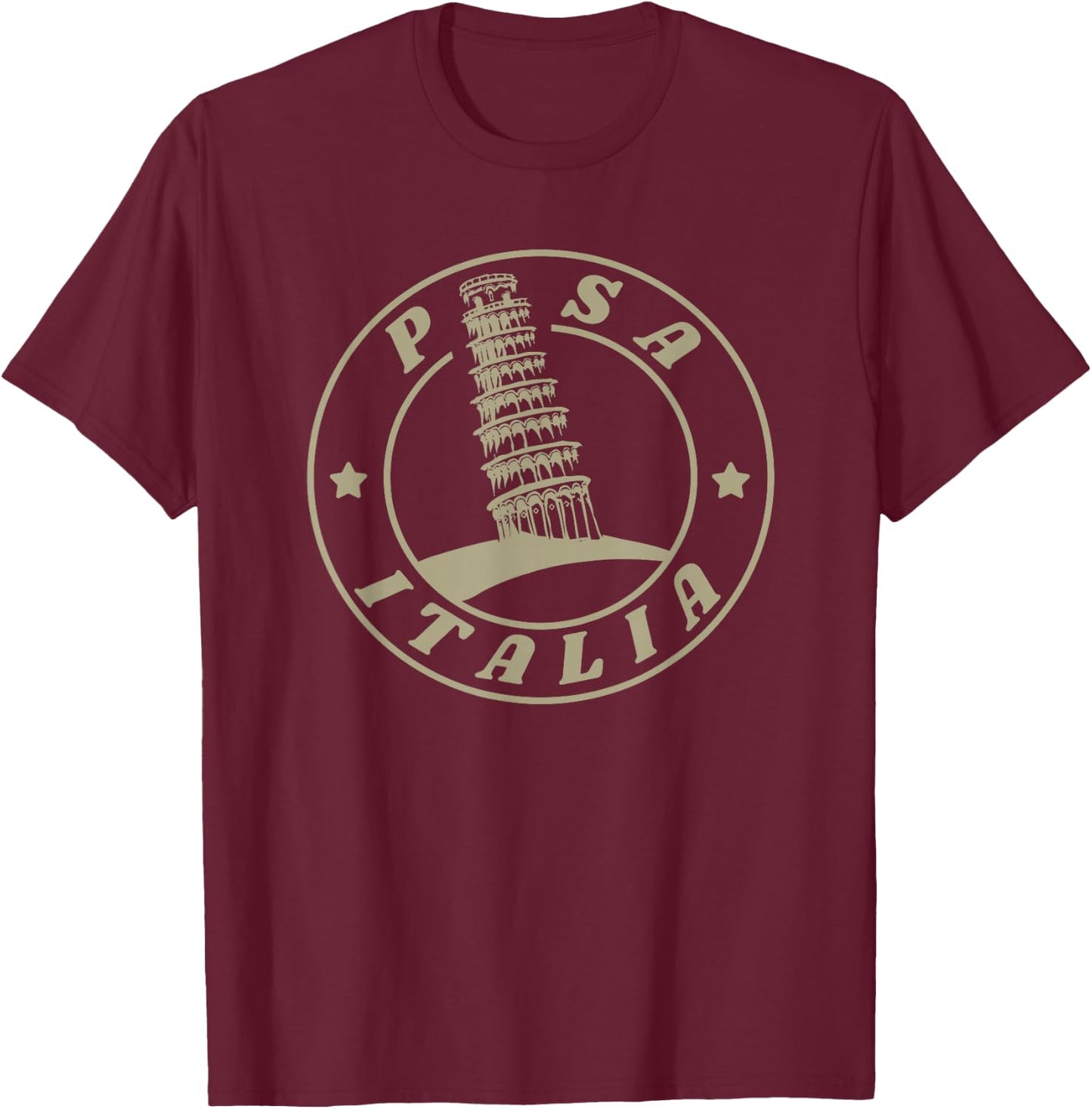 Leaning Tower of Pisa / Italy / Holiday T-Shirt - T-Shirt | Maroon