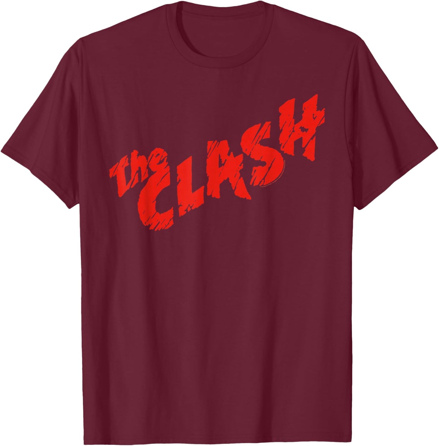 The Clash - Scratched Red Logo T-Shirt - T-Shirt | Maroon