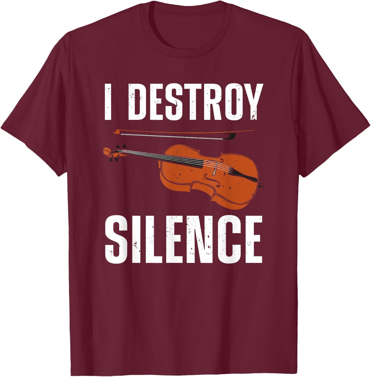 Funny Violin Player Art Women Kids Fiddle Violinist T-Shirt - T-Shirt | Maroon