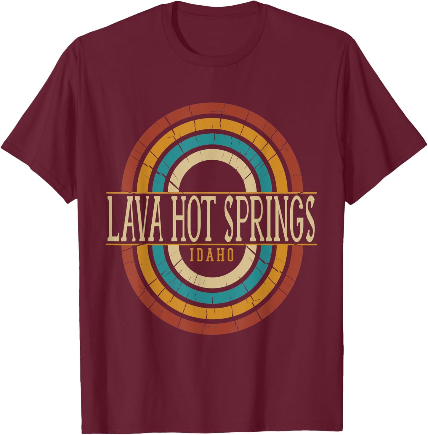 Vintage Retro Lava Hot Springs Idaho ID Women Men Souvenirs T-Shirt - T-Shirt | Maroon