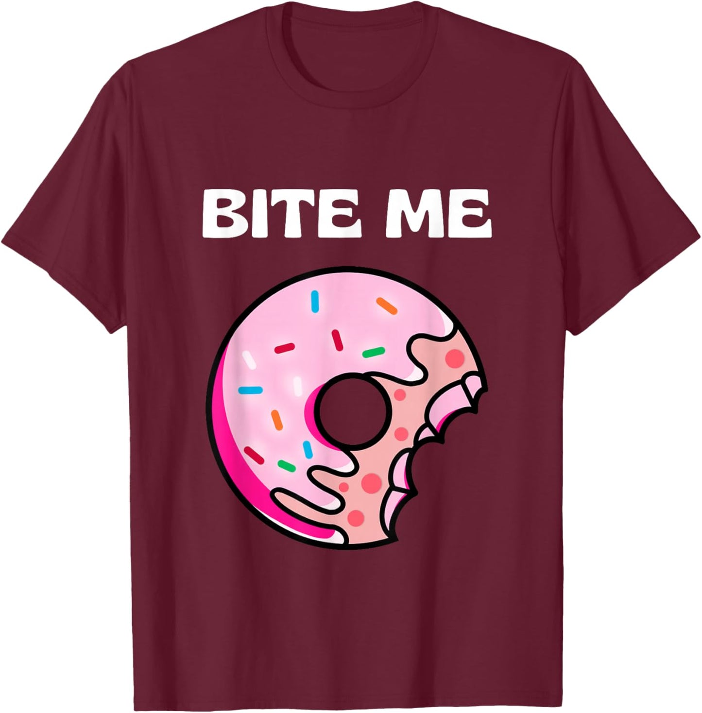 Bite Me Shirt Donut Crew T-Shirt - T-Shirt | Maroon