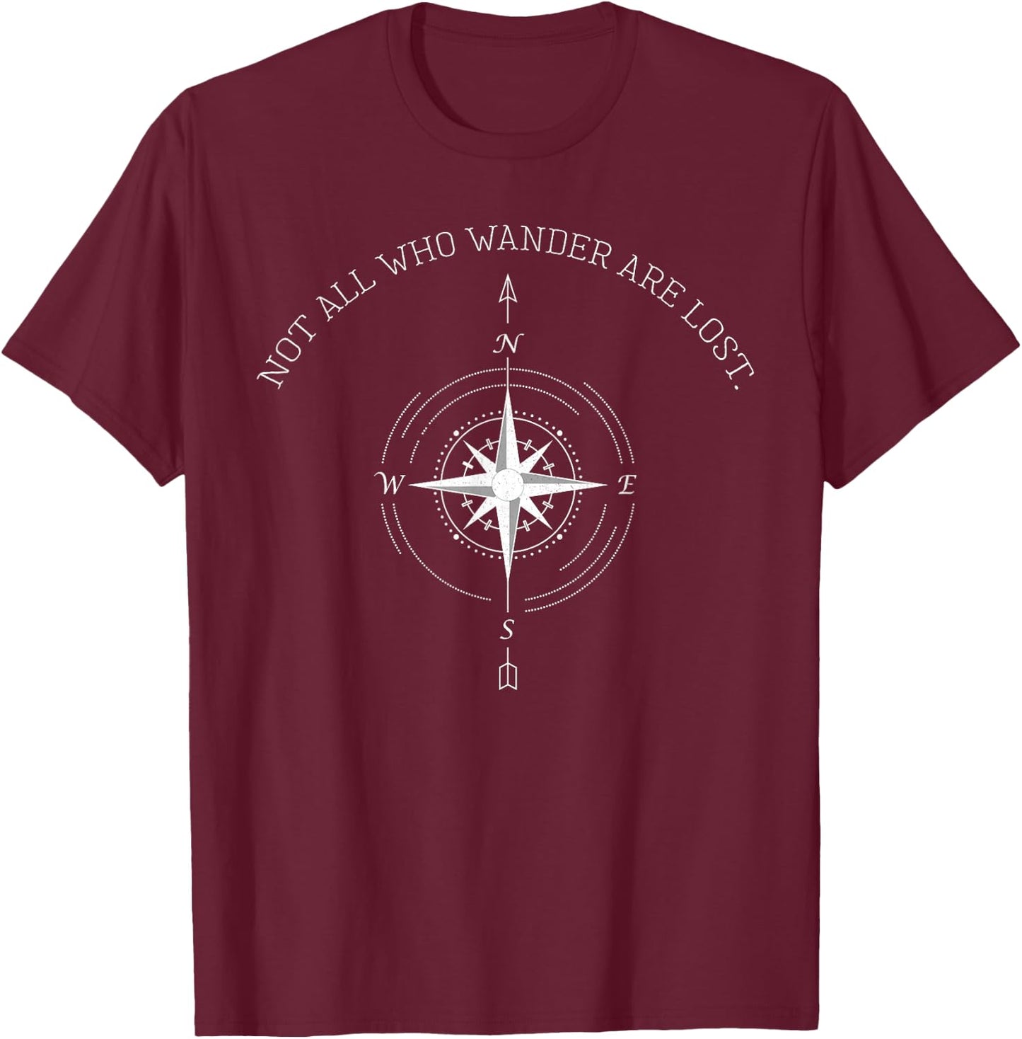 Not All Who Wander are Lost Travel T-Shirt - T-Shirt | Maroon