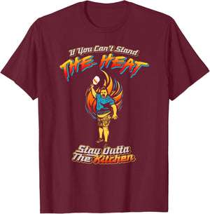 Cant Stand The Heat Stay Out Of Kitchen Fit2Serve Pickleball T-Shirt - T-Shirt | Maroon
