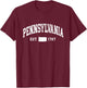 Pennsylvania Est. 1787 - Distressed/Worn Design - Classic T-Shirt - T-Shirt | Maroon