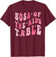 Funny Thanksgiving Toddlers Turkey Boss Of The Kids Table T-Shirt - T-Shirt | Maroon