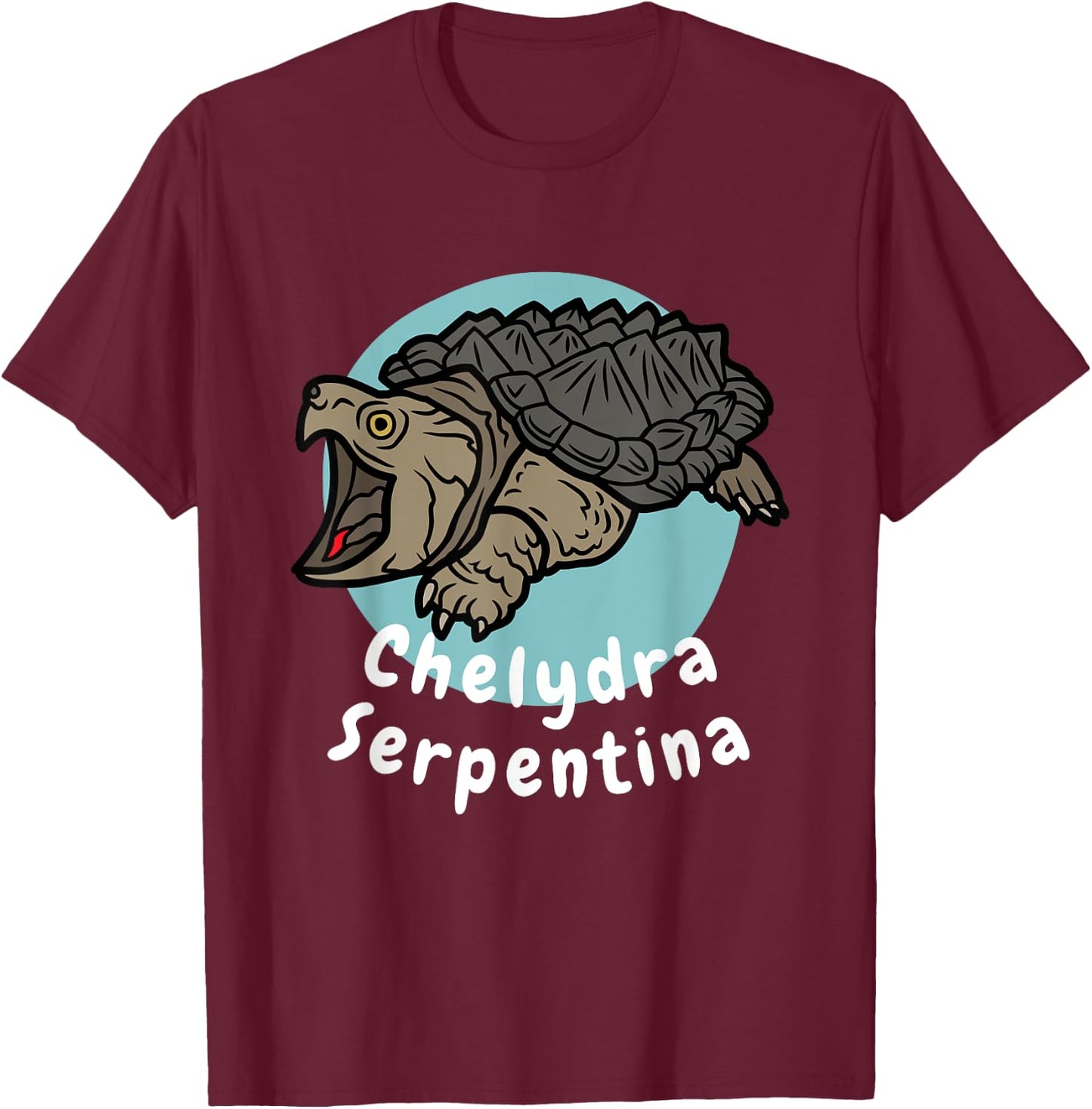 Chelydra Serpentina – Common Snapping Turtle Scientific Name T-Shirt - T-Shirt | Maroon
