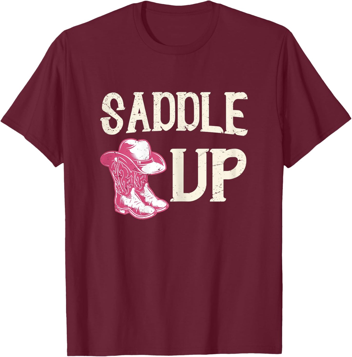 Funny Cowgirl Graphic Women Girls Cowgirl Western Rodeo T-Shirt - T-Shirt | Maroon