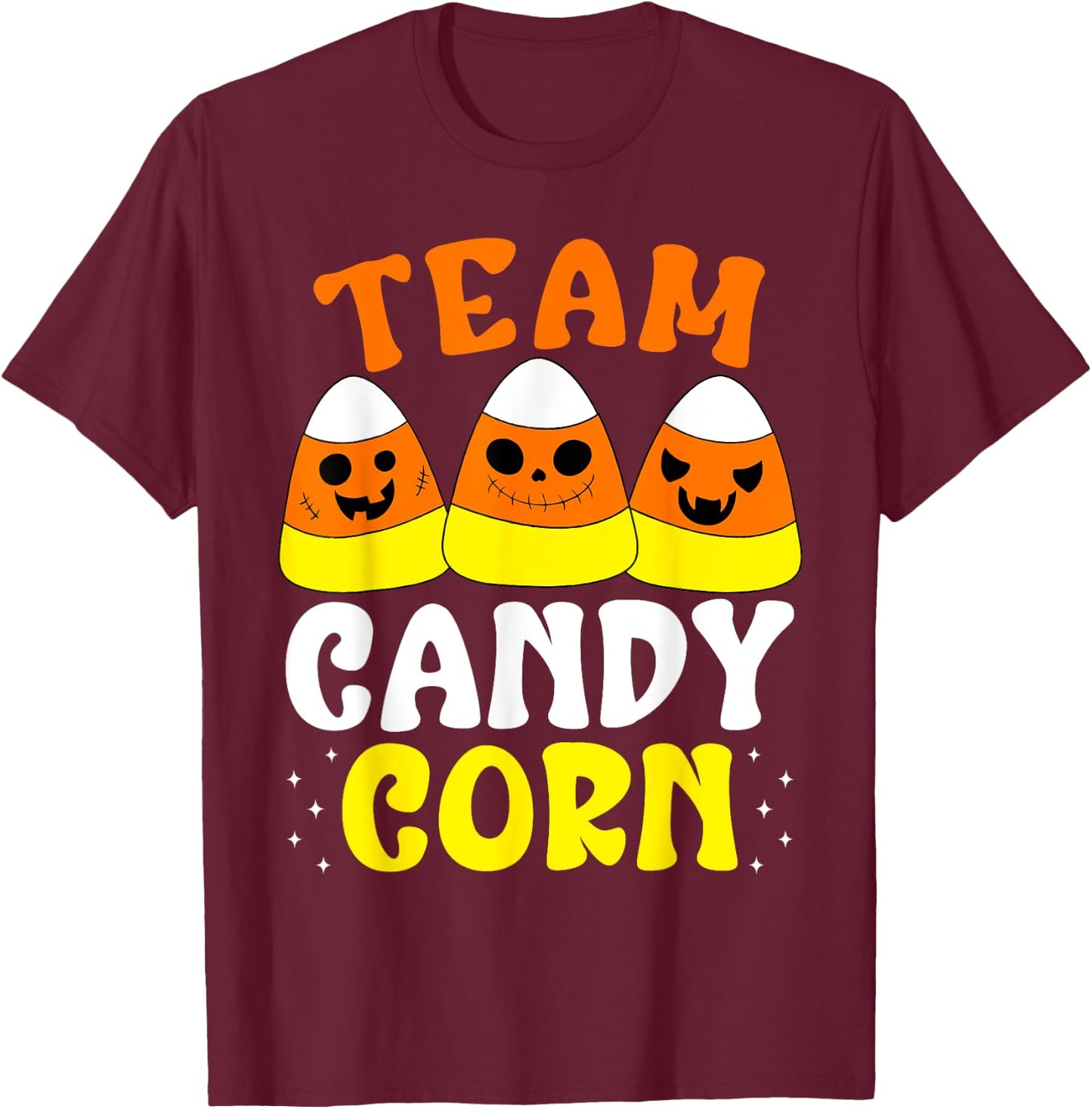 Team Candy Corn Funny Halloween T-Shirt - T-Shirt | Maroon