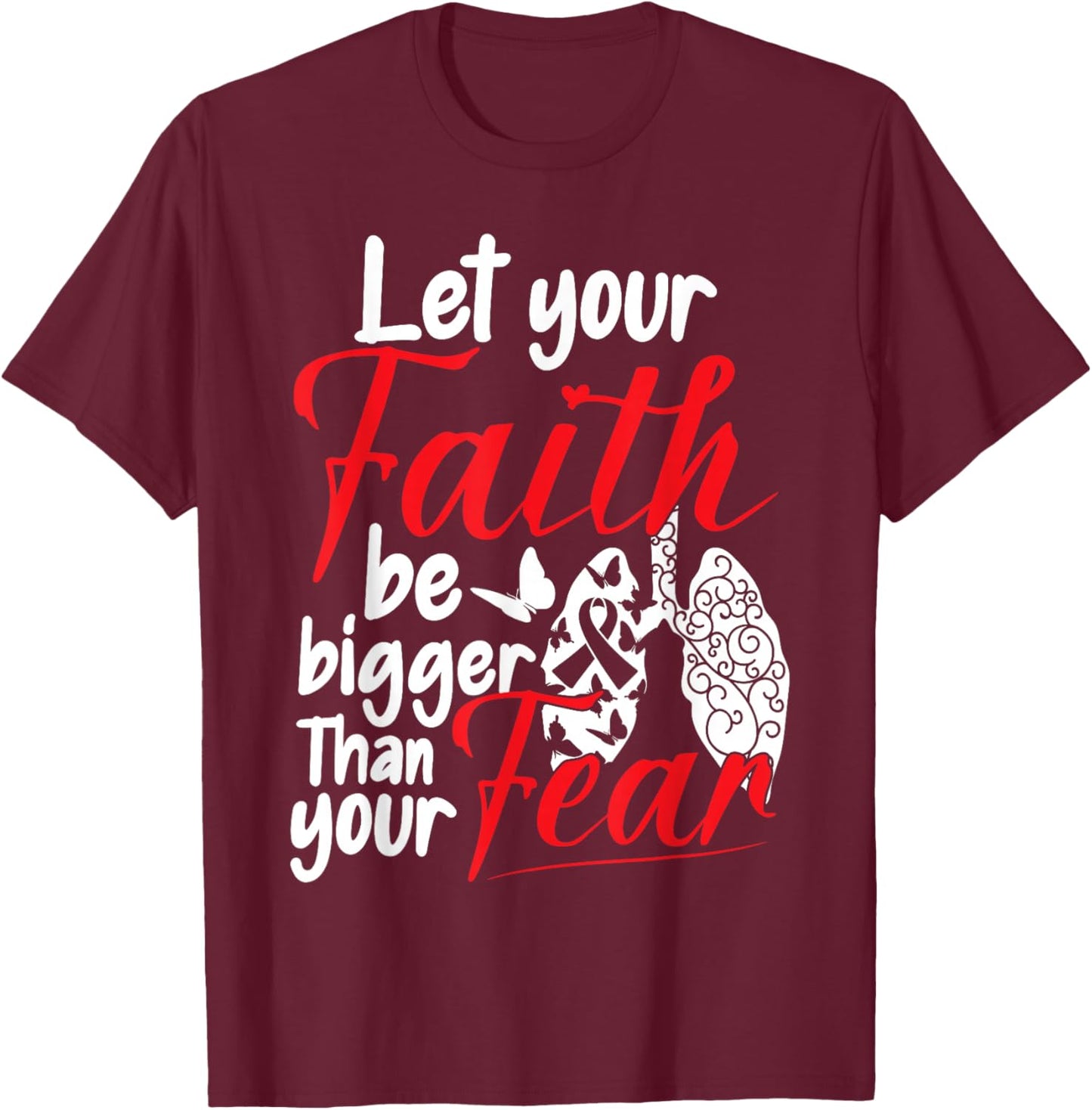 Lung Cancer Warrior T-Shirt - T-Shirt | Maroon