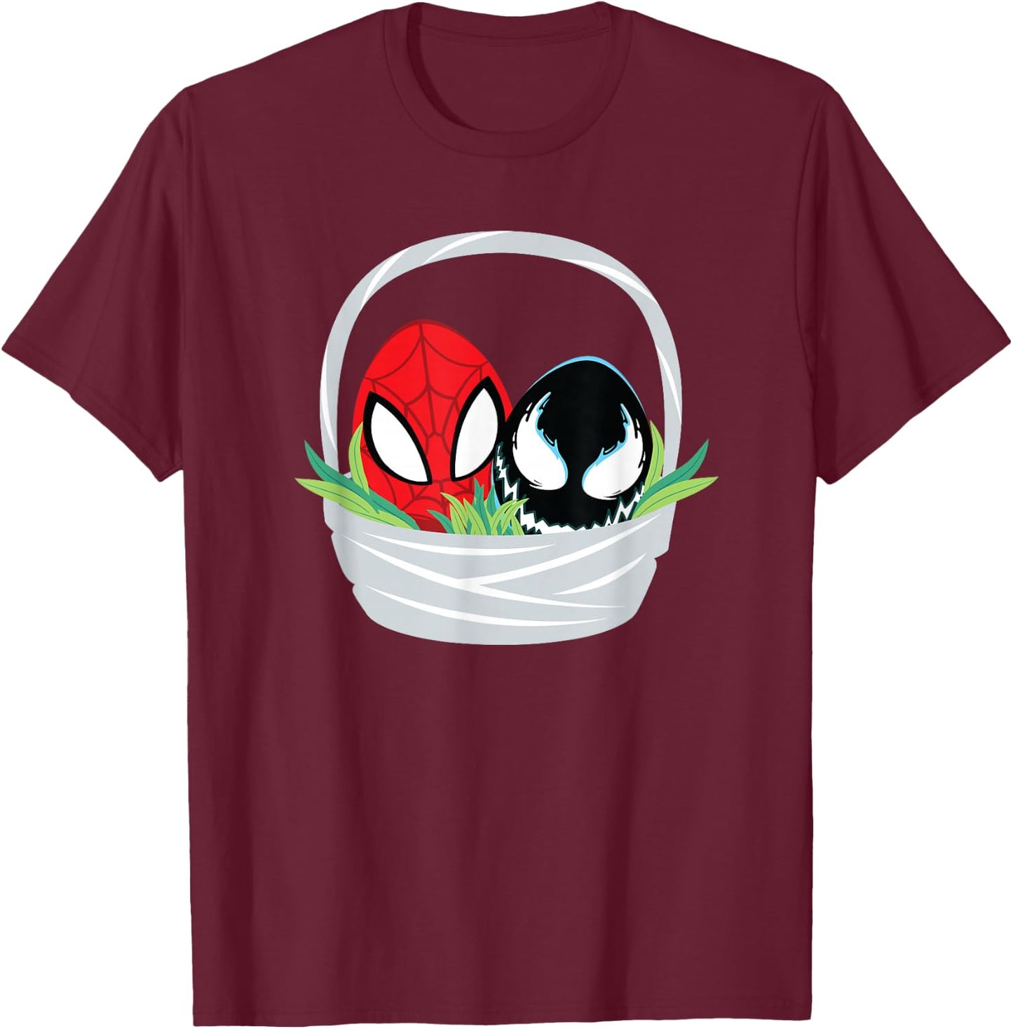 Marvel Spider-Man and Venom Easter Basket Small T-Shirt - T-Shirt | Maroon